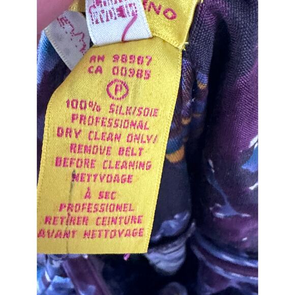 Y2K Catherine Malandrino Designer Dress Abstract Purple Print Size Small /4 - Picture 4 of 15